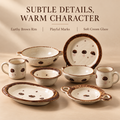 Mushroom Motif Ceramic Tableware – Cream & Brown Cups, Bowls and Plates